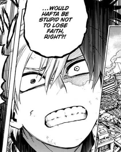 Shoto on the other hand will be forced to ponder the opposite. We have already seen him try to reach out to Dabi this arc. However, all he got in return was a few more burns. Because of this, I think he will have to ask himself if he is prepared to kill Dabi rather than save him.