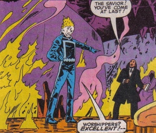 ghost rider: heavily feared, known as the sin eater and scares criminals and sinners everywhere, more powerful than anyone could imagine...

johnny: