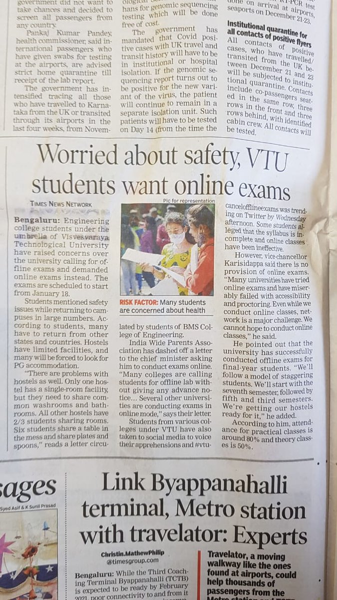 cooldaksh27's tweet photo. Before the government ban on flights coming from UK, every week 6 flights were coming from London to Bangalore every week . Students health should be the priority and the online studies are going well , the end semester exams can also be conducted online https://t.co/DuAU569ja6