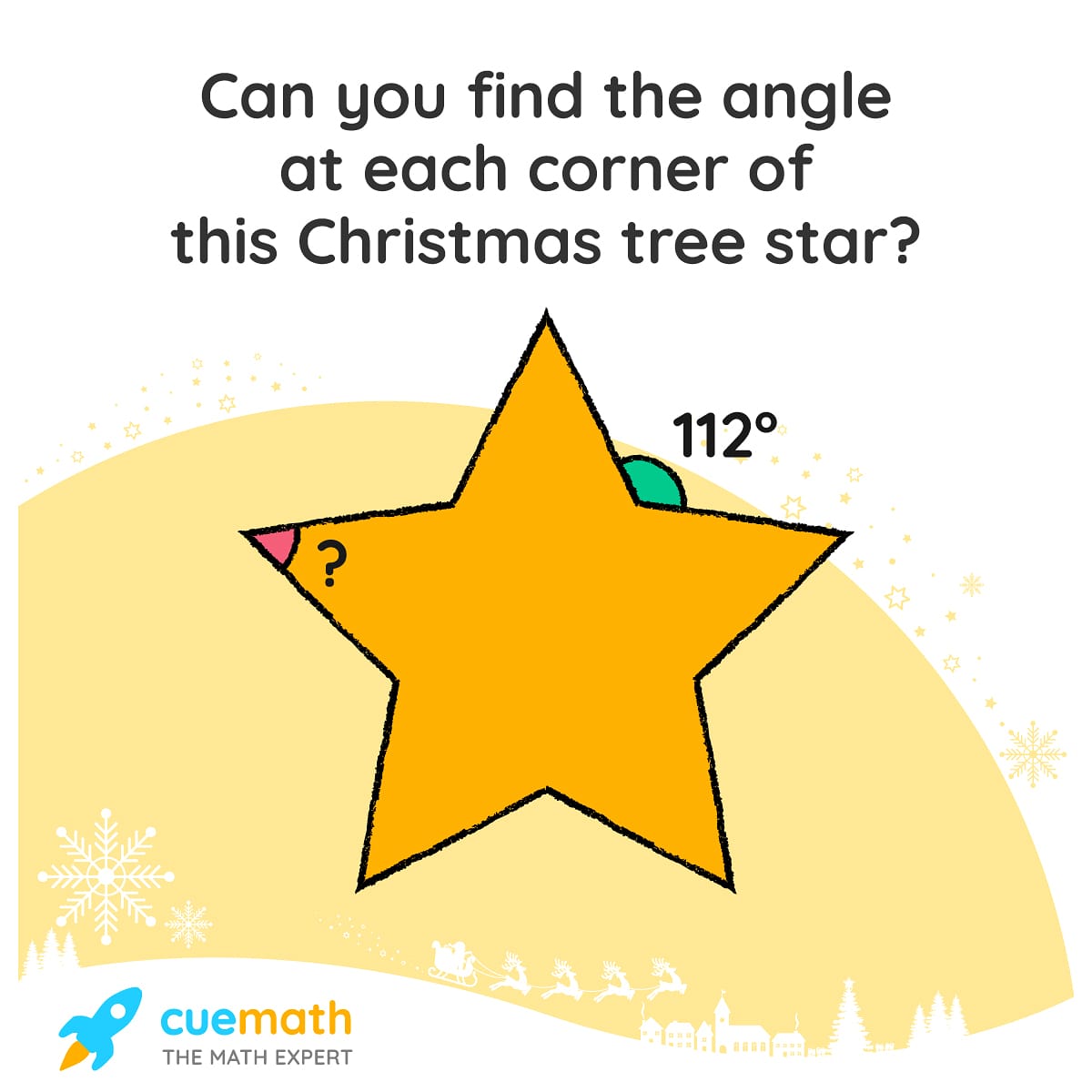 Cuemath's tweet photo. Here's a very easy and fun way to learn about angles with our very beautiful christmas star! We hope that this christmas gives you more reasons to shine like a Star using our Cuemath method.
#mathexpert #math #mathmadesimple #cuemath #angles #christmas #keeplearning #learnmath https://t.co/YcWZl9nXBF