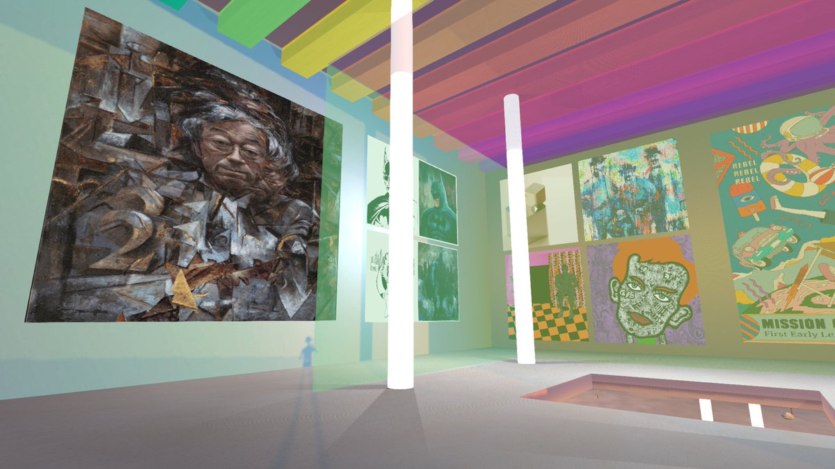 12/ Here are a few shots I took at the  @MuseumofCrypto and  @GalleryofCrypto located in SomniumSpace. Loved checking out the exhibits in VR showcasing  @beeple @hackatao @muratpak @trevorjonesart @twistedvacancy @frenetikvoid @arc4gand many other amazing crypto artists.