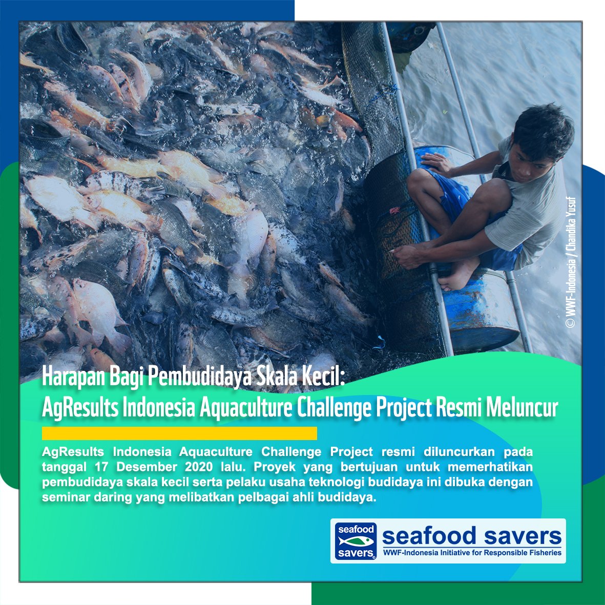 AgResults Indonesia Aquaculture Challenge Project resmi meluncur. Proyek yang dibuka dengan seminar daring ini menjadi oase bagi para pelaku usaha budidaya dan teknologi.

Simak ceritanya di: bit.ly/ID_LaunchingAI…

For English version: bit.ly/EN_LaunchingAI…