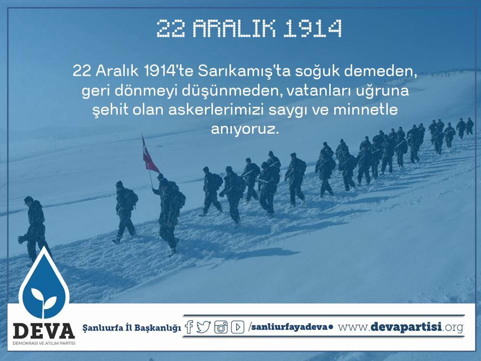 Saygı, rahmet ve minnetle anıyoruz. #Sarıkamış