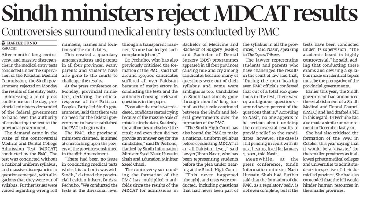 MJibranNasir's tweet photo. Sindh Govt raising #MDCAT issue now but truth is it never bothered  nominating members for Academic Board to safeguard interest of students of Sindh viz a viz out of syllabus questions. PPP also never challenged PMC Act in Court either, it was done by VCs of Unis in pvt capacity https://t.co/pvxeVi0kQC