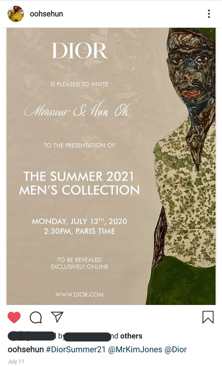 July 11~here we also have sehun being invited to the Dior Summer 2021 Men's Collection  #SEHUN  #세훈  #엑소세훈