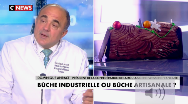 Interview de Dominique Anract, président <a href="/cnbpf/">CNBPF - Confédération Boulangerie Pâtisserie</a> sur <a href="/CNEWS/">CNEWS</a> dans l’émission 120 MINUTES INFO. Au menu : les bûches artisanales.
A partir de 1:28:00 cnews.fr/emission/2020-…
A télécharger en cliquant sur le lien suivant : dropbox.com/t/LrHtyYVbiRNn…
