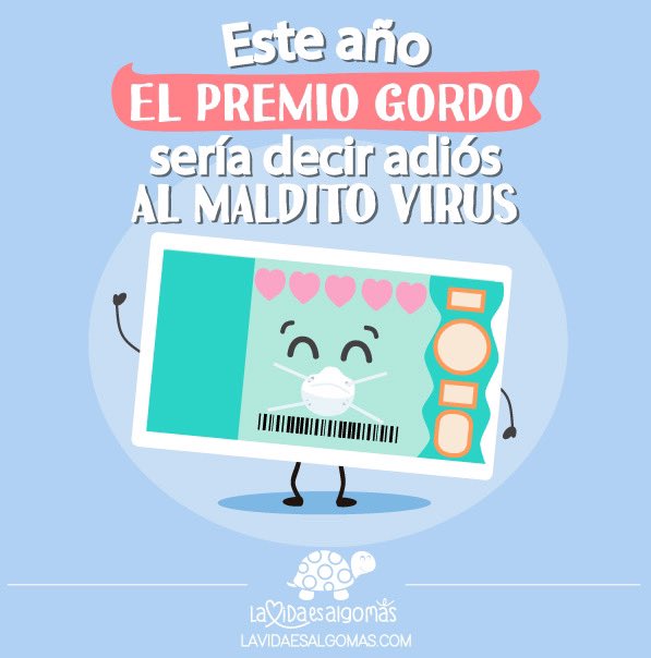 lavidaesalgomas's tweet photo. Este año el mejor premio gordo sería decir adiós al maldito virus, y a todo lo malo que ha ocasionado en este 2020...Ojalá pronto podamos decirle adiós!🙏
#loterianavidad #loterianavidad2020 #loteria2020 https://t.co/GHs427v6n1