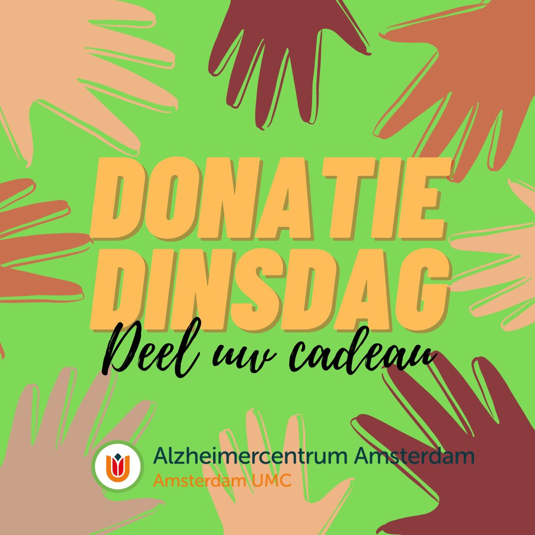AlzheimerAms's tweet image. Het is weer #DonatieDinsdag! 🤝 Wilt u uw cadeau met ons delen ten bate van ons onderzoek?
Met @Splitagift organiseert u heel eenvoudig het cadeau dat u wilt krijgen en het percentage dat u aan ons zou willen geven. Meer info hierover? bit.ly/34ob8yH. #SharingIsCaring