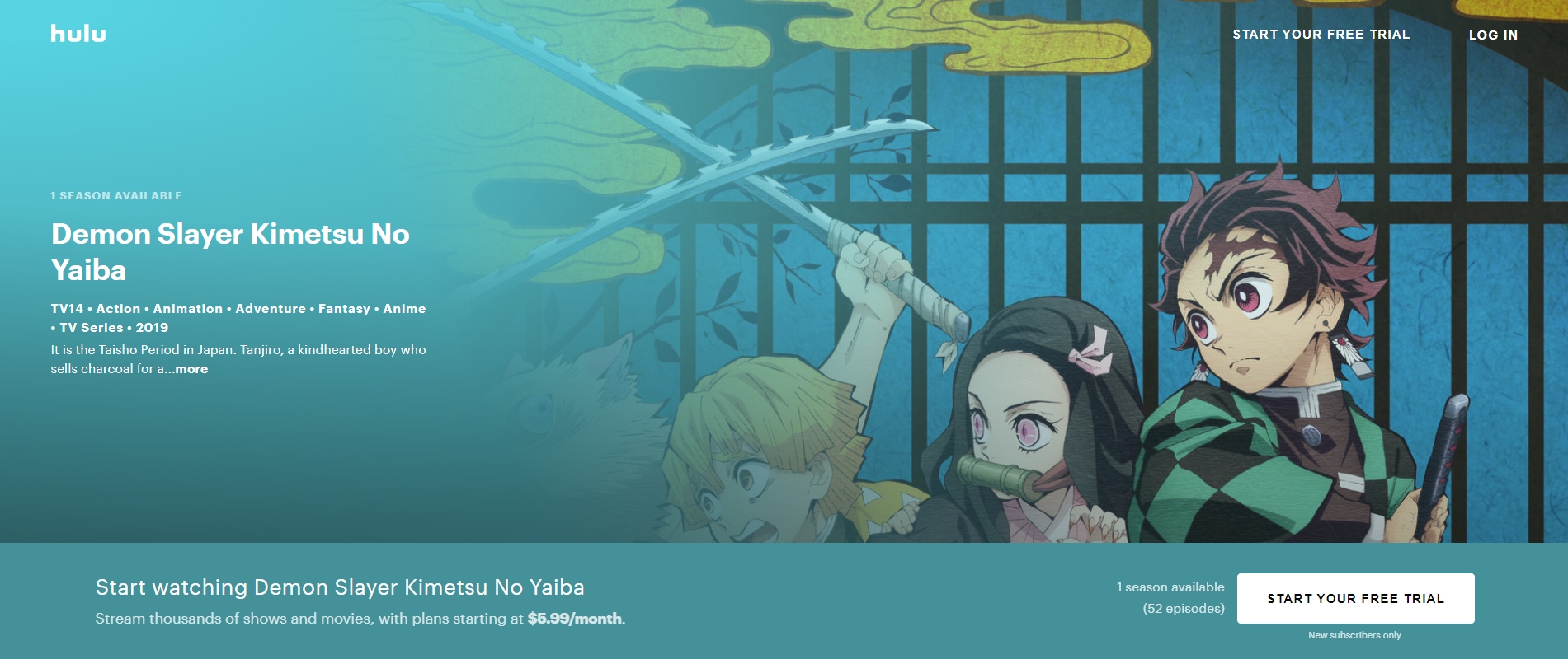 WTK on X: Demon Slayer: Kimetsu no Yaiba (dub • episodes 1 - 26) is  streaming on Hulu   / X