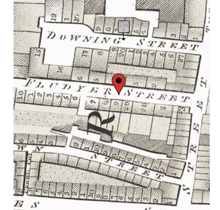 Welcome to Fludyer Street, which was flattened in the 1860s to make way for the current @FCDOGovUK building. Houses on Fludyer St had been home to parts of the Foreign Office during the first half of the 19th Century.