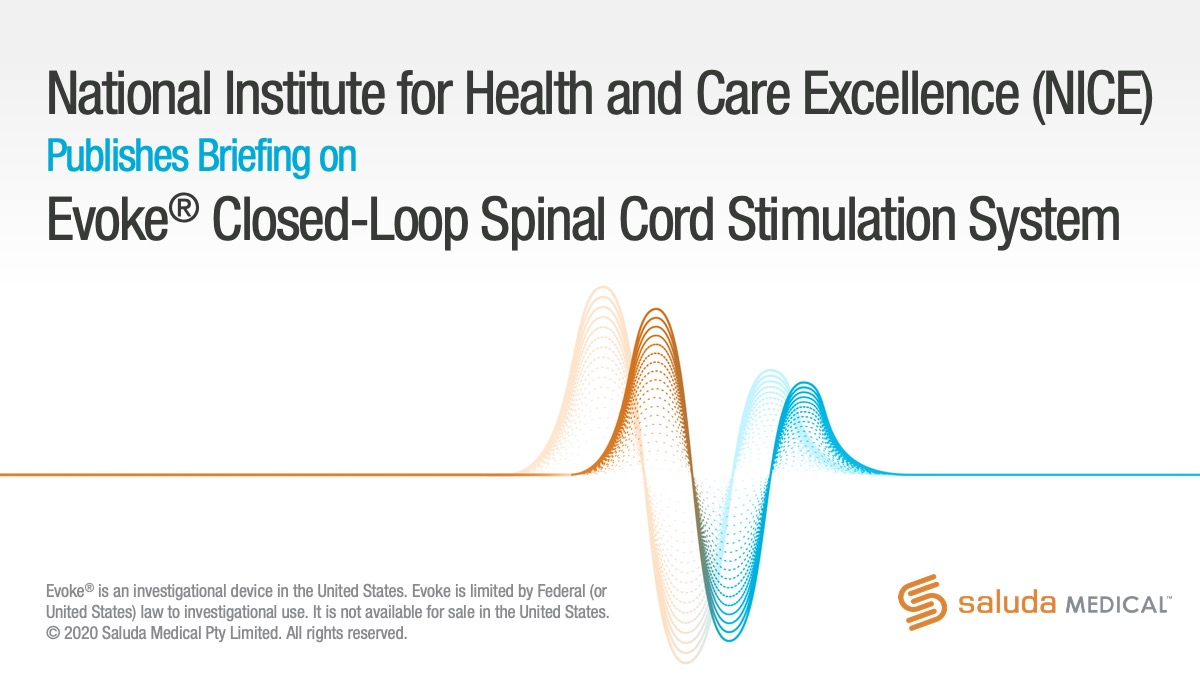 SaludaMedical's tweet photo. The UK's National Institute for Health and Care Excellence (NICE) issued a Medtech Innovation Briefing (MIB) on the Evoke Closed-Loop Spinal Cord Stimulation System.

Read more on the briefing here: https://t.co/hhvC6Rdt4g

#SCS #ChronicPain #Neuromodulation #ClosedLoopSCS https://t.co/a0U3jIIHvT