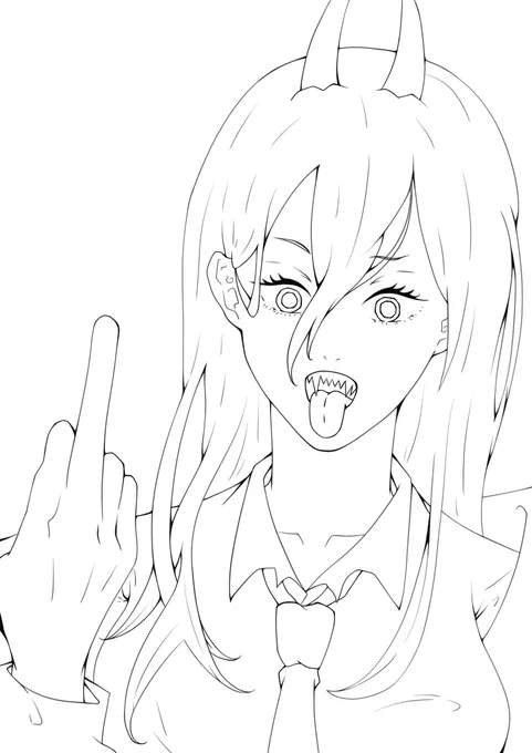 パワーちゃん
線画終了
#絵描きさんと繋がりたい 
#イラスト好きな人と繋がりたい 