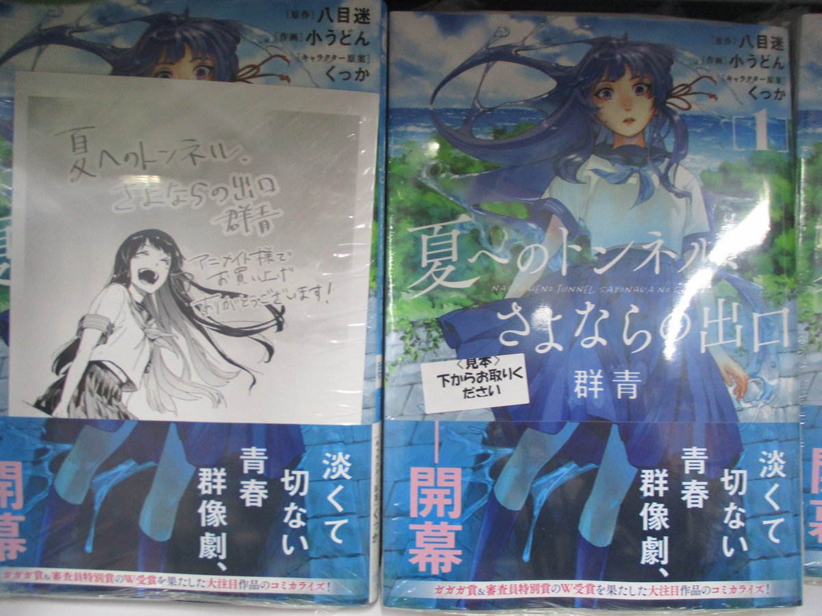 アニメイト池袋本店 Twitterren 書籍情報 夏へのトンネル さよならの出口 群青 1巻 が好評発売中アニ 第13回小学館ライトノベル大賞のガガガ賞と審査員特別賞のw受賞を果たした話題作のコミカライズ化 2階3階にて展開しておりますので是非お買い求めください