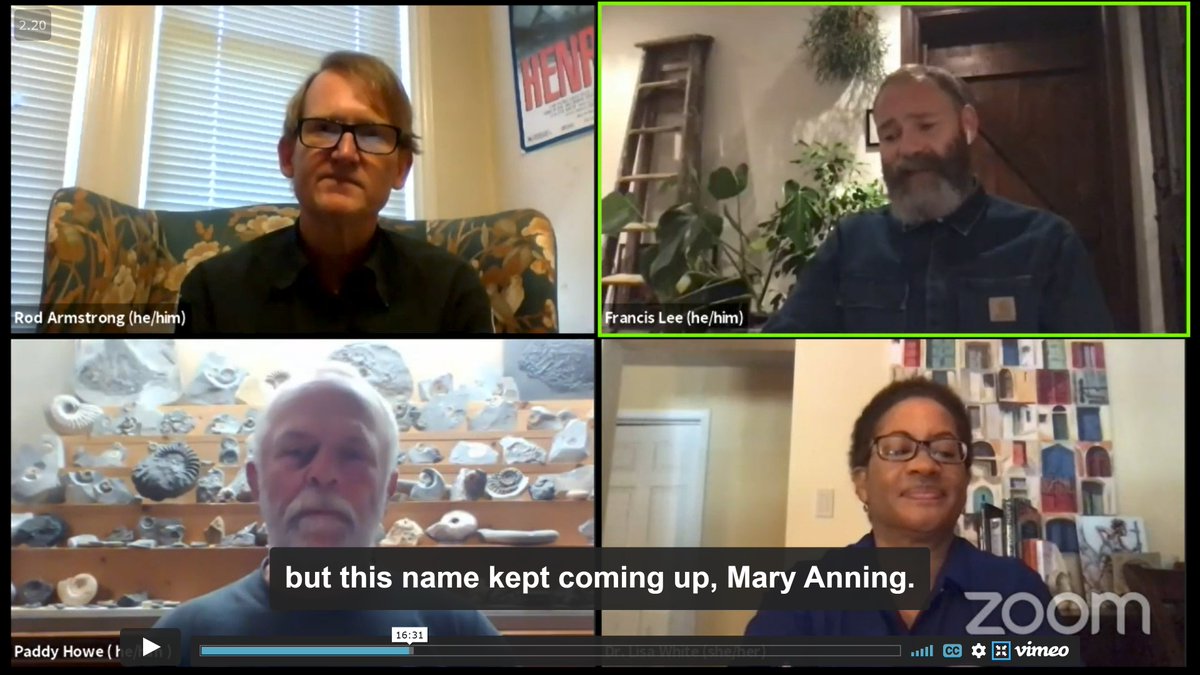 Introducing our interdisciplinary quadrant for the  #Ammonite chat!Upper Left - Rod Armstrong  @SFFILM Upper Right - director Francis Lee  @strawhousefilms Lower Left - geologist Paddy Howe  @FossilWorkshopLower Right - micropaleontologist Dr. Lisa White  @lisatoafault