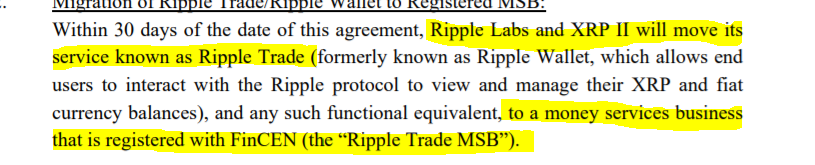 In 2013, the Department of Treasury and The Financial Crimes Enforcement Network (FinCEN) fined Ripple for not registering as a Money Services Business for selling the virtual currency XRP, and forced them to register: