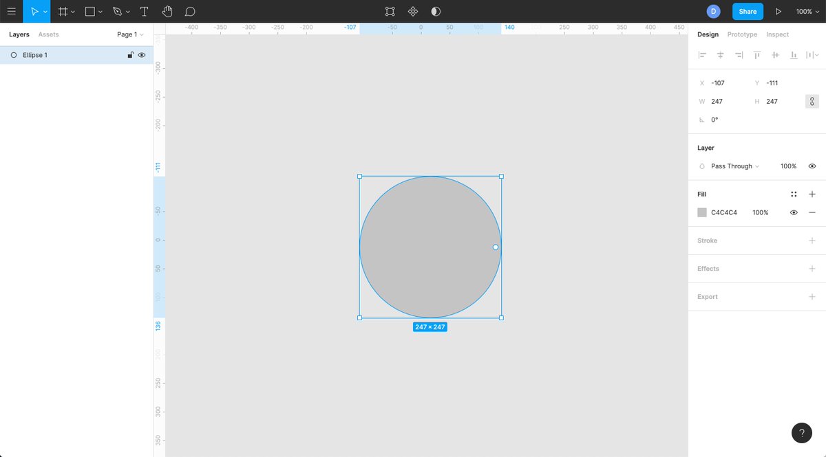 2. Buka figma, dan bikin lingkaran