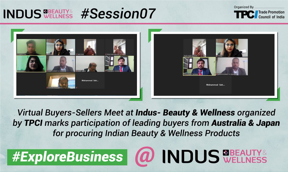 BeautyIndus's tweet photo. Session07 @ Indus-Beauty &amp; Wellness saw successful participation of leading Indian suppliers &amp; global buyers of Indian Beauty &amp; Wellness products from Australia &amp; Japan. 

To participate 
Contact: +91 8178533037; +91 8882707757
@DoC_GoI @TPCI_ @indusfoodshow https://t.co/h0uXZ5nbr8