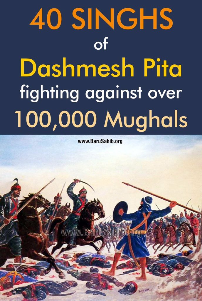 AllAboutSikhism's tweet photo. 40 Singhs of Dashmesh Pita fighting against over 100,000 Mughals 🙏🏻🙏🏻 https://t.co/mpabeXskW7