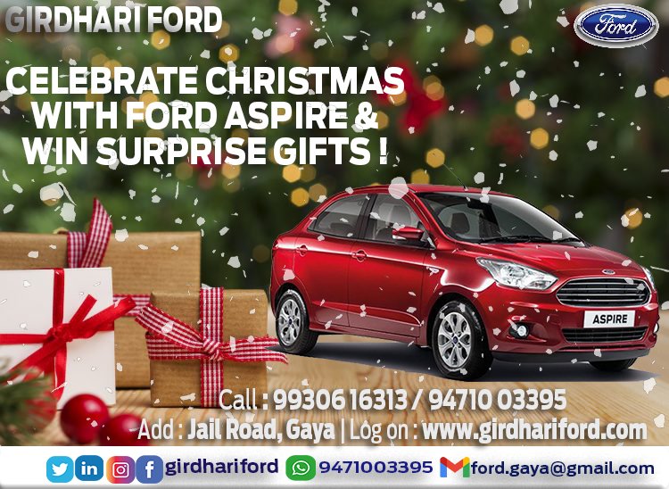 girdhariford's tweet photo. #FordAspire
#ChristmasOffer

With #FordAspire Enjoy the Journey on this #christmas 

#Power Steering
#Power Windows
#ABS
#FullAC
#5Airbags
#5YWarranty
#Auto Climate Control
#FogLamps
#Alloy Wheels
#TouchScreen

#Exchange Offer

#Call/WhatsApp : 9471003395/4
#Add : Jail Road, Gaya https://t.co/L8tOKYxAXq