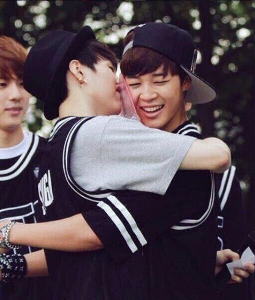 When yoongi kiss Jimin, he got shy and hide his face on Yoongi's shoulder 