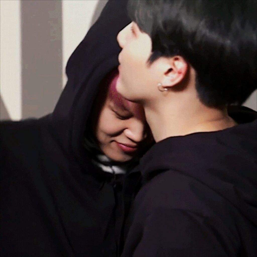 When yoongi kiss Jimin, he got shy and hide his face on Yoongi's shoulder 
