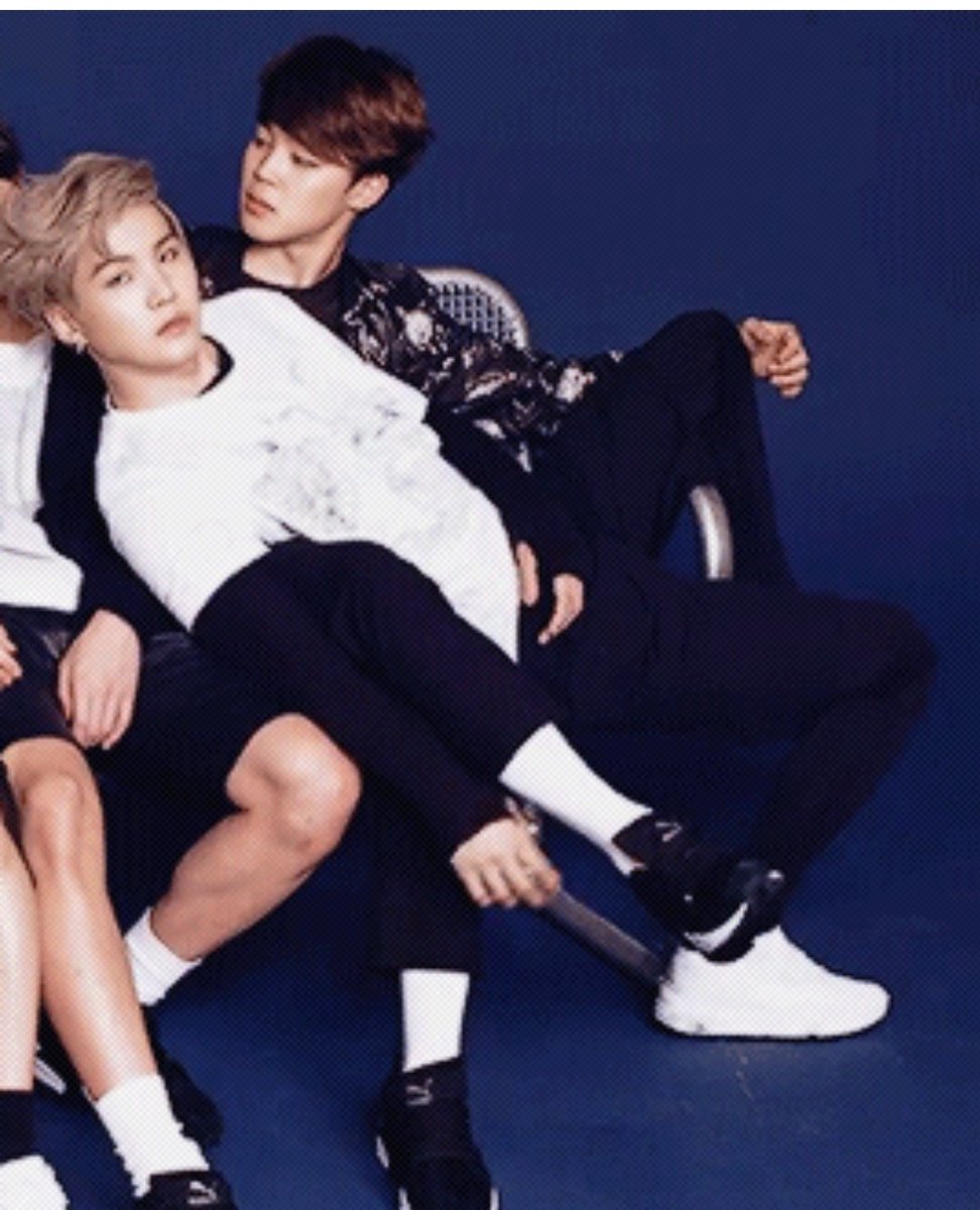 Even if there is an empty chair, Yoongi love to sit on Jimin's lap.