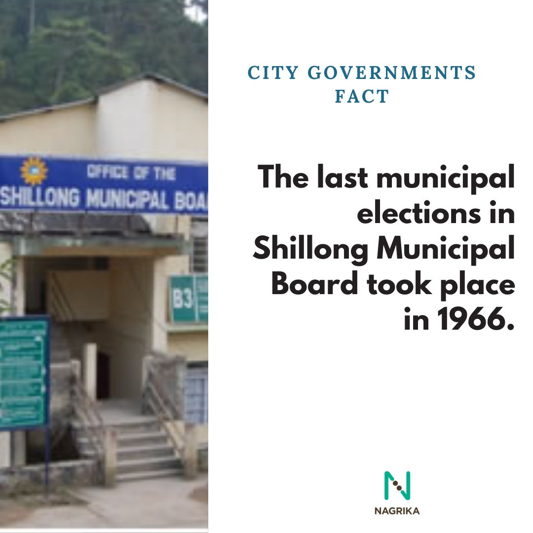 Nagrika's tweet photo. Two attempts were made to hold municipal elections in Shillong - 1998 and 2000 - but they were unsuccessful due to pressures from tribal rights bodies.
Source: https://t.co/U6yJLm7az3
#Nagrika #SmallCityFacts #UrbanGovernanceFacts #SmallTownIndia #Shillong #Meghalaya #India https://t.co/2Gkes7Jr9q