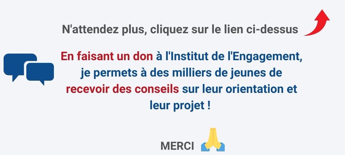Pour soutenir des #jeunes #engagés dans leur projet, via un #don à l'Institut de l'Engagement, c'est par ici urlz.fr/cig8.