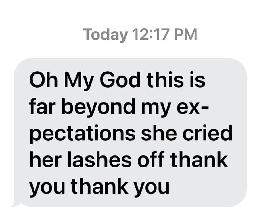 I received this text from our client.  We surprised his wife with an amazing tablescape for her birthday.           
                          ❤️❤️❤️

#ExceedingExpectations #eleven11events #tablesetting #tablescapes #surprise #chiavarichairs #thronechairs #lovewhatido