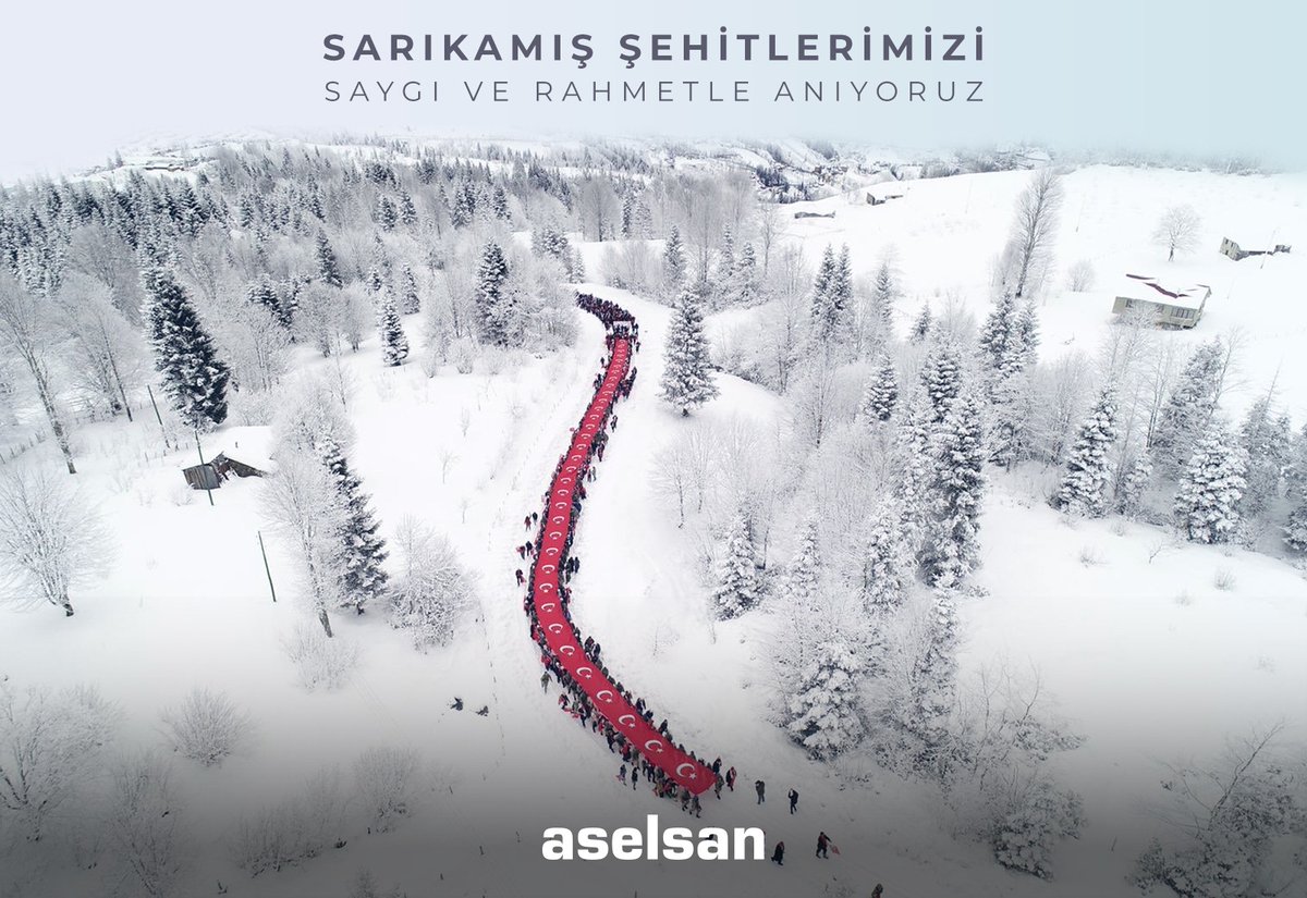 aselsan's tweet photo. 106 yıl önce bugün, Sarıkamış’ta kardan kefenlere bürünen aziz şehitlerimizi rahmet ve minnetle anıyoruz. https://t.co/1Mm3kVrdng