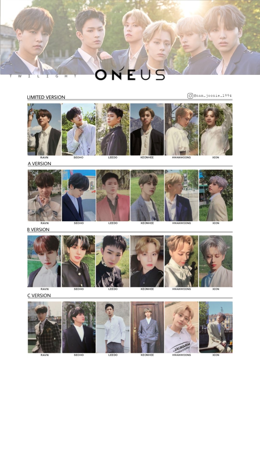 oneus TWILIGHT broadcast フォトカードセット oneus TWILIGHT broadcast フォトカードセットの通販 by