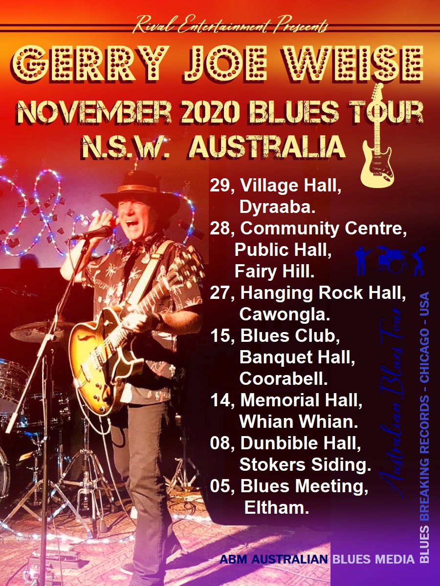 GerryJoeWeise's tweet photo. Gerry Joe Weise Blues Band, Australian Tour, November 2020. #GerryJoeWeise #Blues #guitar #guitarist #Australia #Australian #ByronBay @amazonmusic @iTunes @AppleMusic @Spotify @Deezer https://t.co/aKsA4EjHXg
