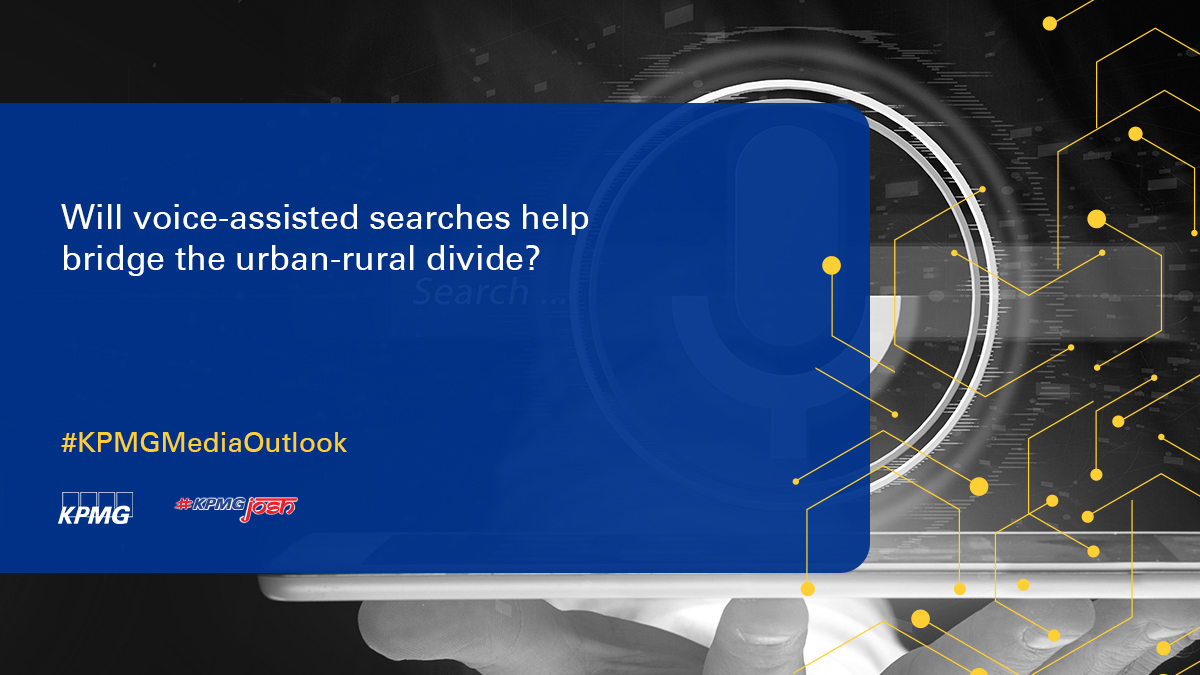 KPMGIndia's tweet photo. Access, discovery, and the user experience for #digitalusers in smaller towns and rural centres will benefit from the continued increase in adoption of #voice as a medium for digital interface https://t.co/kJHUyikGpQ | #KPMGMediaOutlook https://t.co/PYOUg6Mtt5