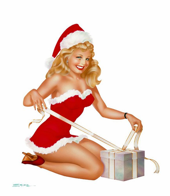 Santa's Helper. #santashelper. #pinupgirl. #illustration. 