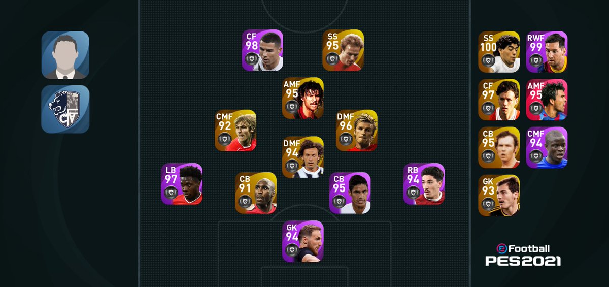 s_dhaval_'s tweet photo. Hey guys here is my #pes2021mobile team. 🤘 Need P. Viera to complete the squad @officialpes #PES2021 https://t.co/WEi5VOxVkw
