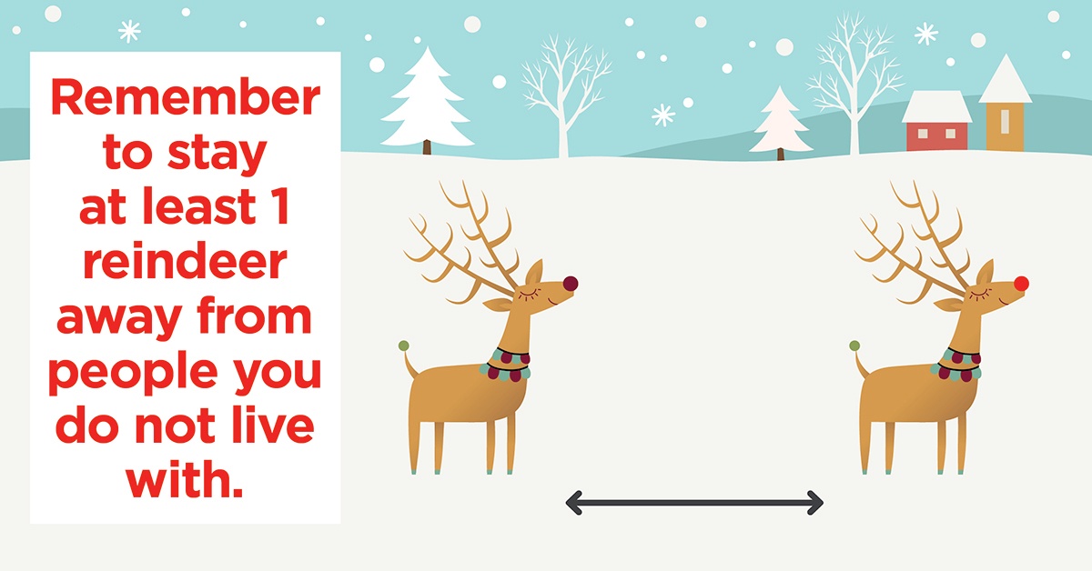 Anyone can get coronavirus, and anyone can spread it.

Keep on protecting each other.

Remember to stay at least 1 reindeer away from people you do not live with.

Find out more: orlo.uk/wqqlm