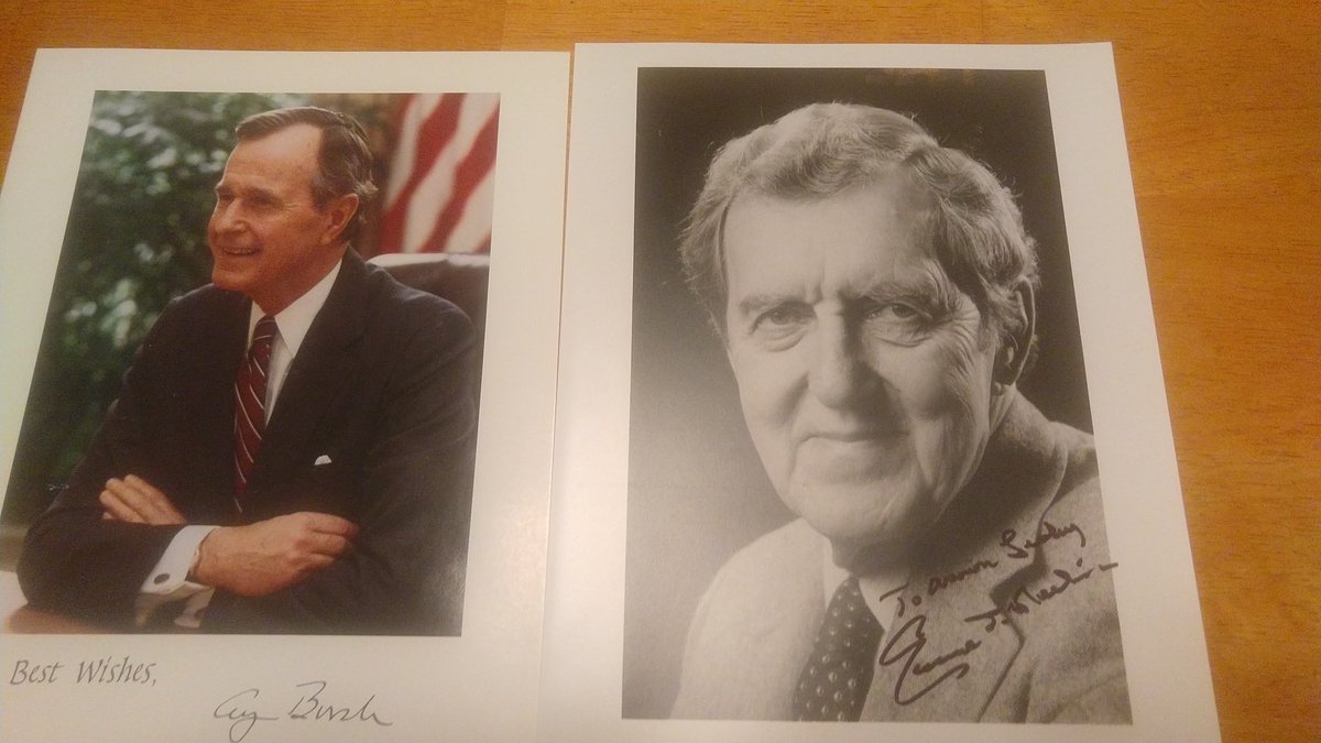 George H.W. Bush and Edmund Muskie sent signed photos without a written response. 7/