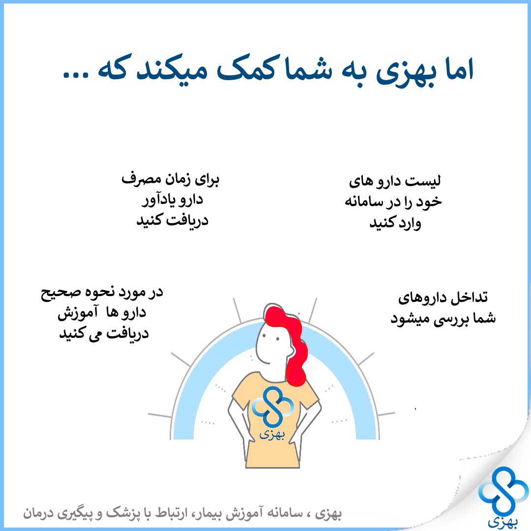 Behzee_com's tweet photo. میدانید میان همه بیماری ها چه چیزی مشترک است؟ درمانی که پس از تشخیص تجویر میشود و چالش پایبندی بیماران به درمانشان!
اما سامانه بهزی با استفاده از فناوری نوین خود با پزشکان همکاری میکند تا با همراهی بیماران این نقطه ضعف برطرف شود و درمان آنها موثر تر و ماندگار تر شود. https://t.co/YGHpZdtcN1