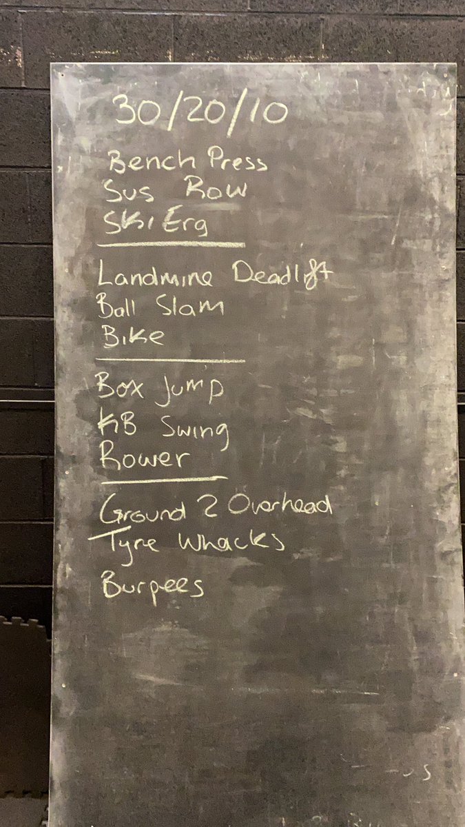 NickAdept's tweet photo. Midweek mash up 
8min rounds 
4 rounds - 30/20/10 reps / cals
Weights as heavy as you can go
😅💪 https://t.co/Tu9DzjODfO