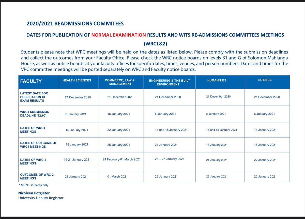 Wits SRC (@wits_src) on Twitter photo Don't miss your WRC dates❗
Share your draft appeal letter with src.academics@students.wits.ac.za for assistance. Don't miss your WRC dates❗
Share your draft appeal letter with src.academics@students.wits.ac.za for assistance.