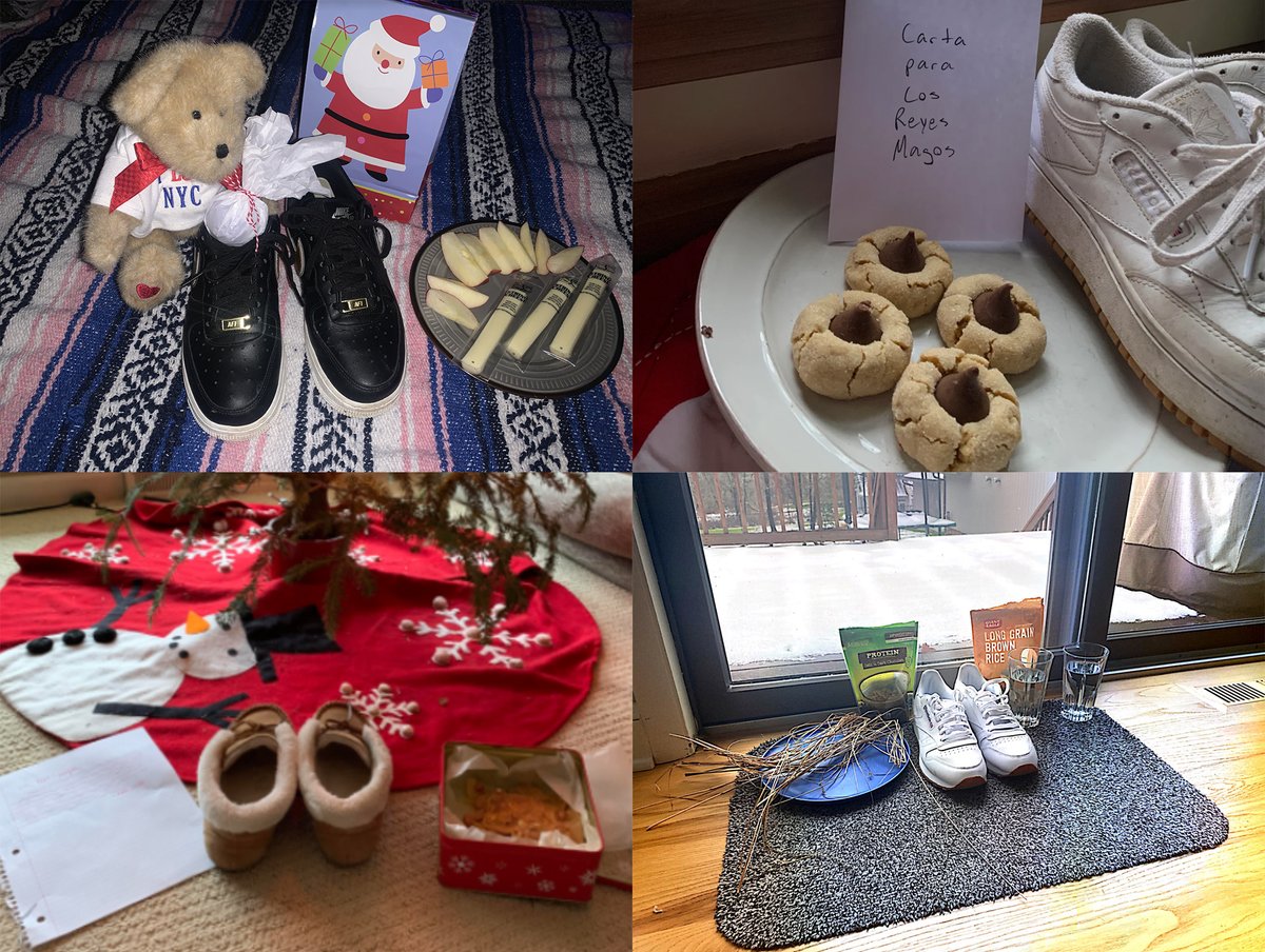 One of Spanish II students' options for an assignment this week was to put out their shoes and food for the Reyes Magos (Three Kings) and their camels. In Spanish-speaking countries, the Reyes Magos bring presents to children on January 6th. Loving these setups!