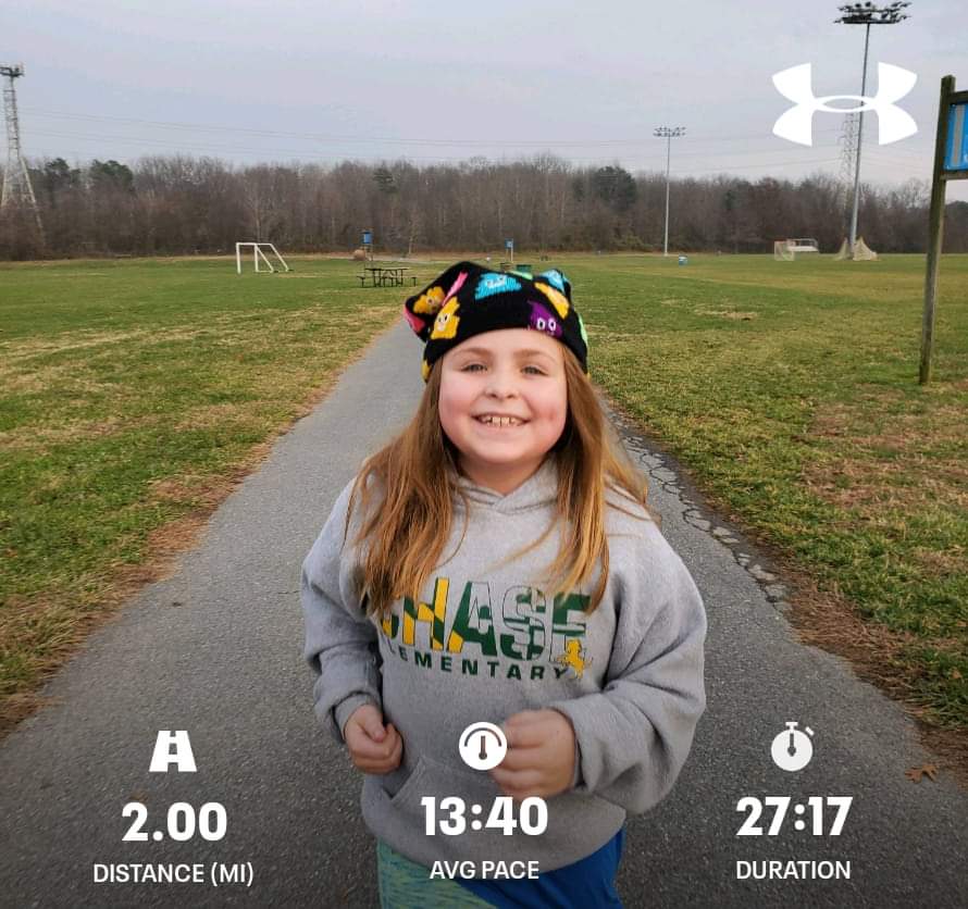 Josie has been setting goals and crushing them! 2 miles in the bag. Positive affirmations all day long. I can and I will! I believe in myself!