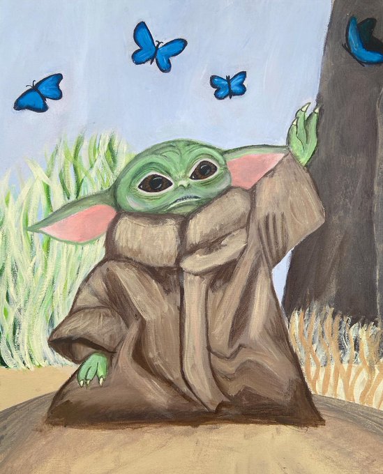 1 pic. Ever since I saw this scene in season 2, I knew I had to paint it! 

#grogu #mandalorian #babyyoda