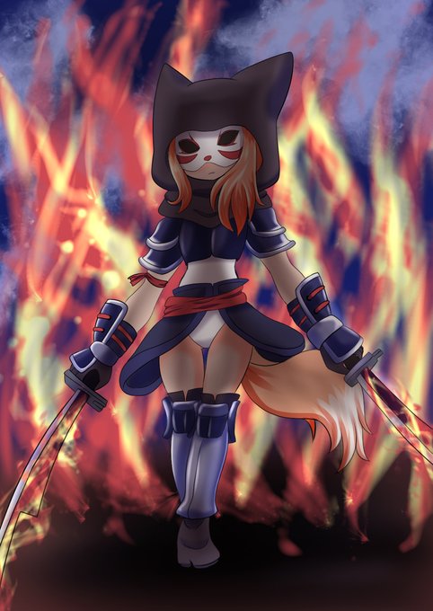 狐面のtwitterイラスト検索結果