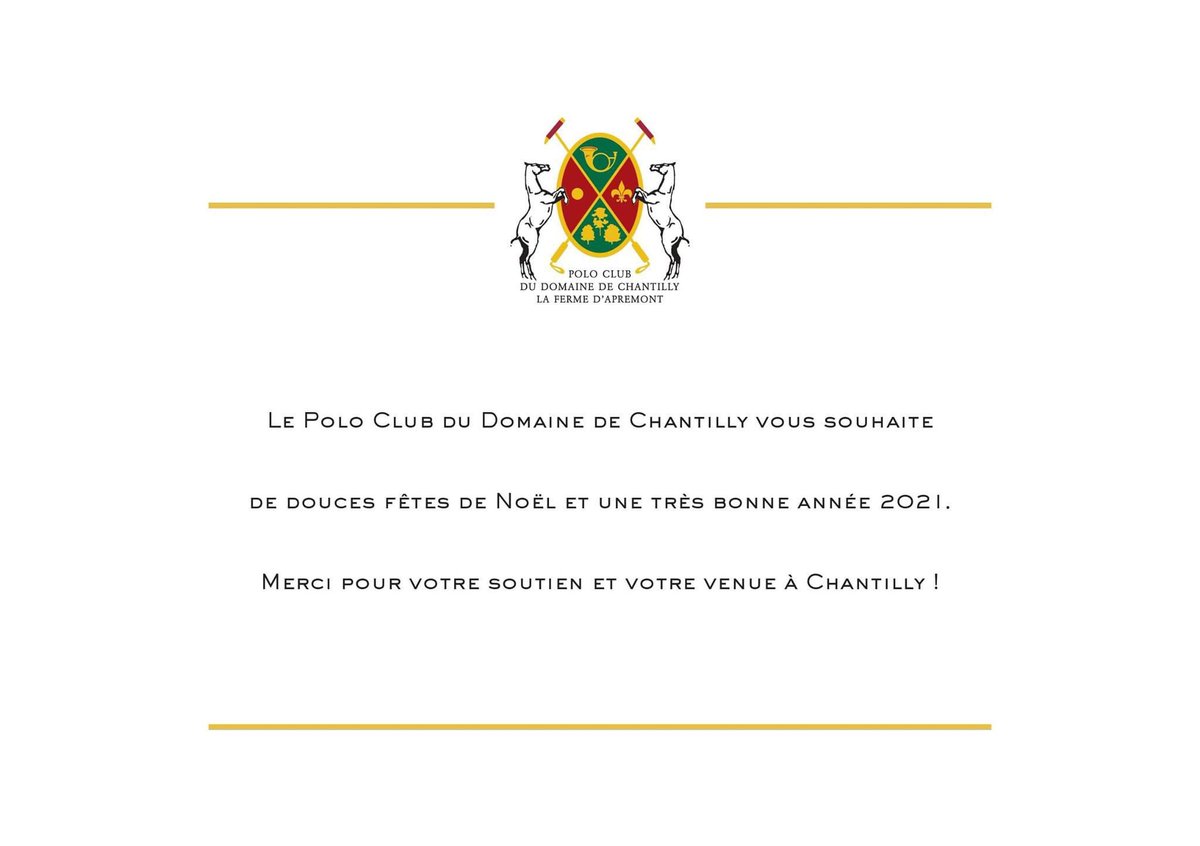 ✨ Le Polo Club de Chantilly vous souhaite de douces fêtes de fin d'année et une très belle année 2021 ! ✨
-
poloclubchantilly.com
-
📸 <a href="/Justine_Jcq/">Justine Jacquemot</a>