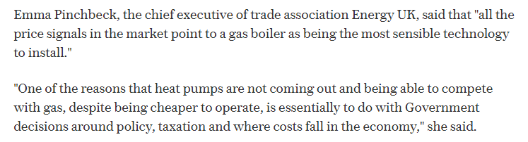 What the article also fails to explain is that Emma Pinchbeck is a green activist, previously chair of RenewableUK, and before that, at WWF.She is asking for price rises here. She has zero experience in energy, only in political lobbying. She thinks policy is material reality.