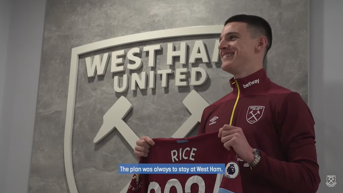 After performing consistently in the PL for over a year, Declan Rice signed a 5 year contract in December 2018.Unfortunately his plan was to always leave for Chelsea but the only reason he signed it was because of the EYE WATERING 50k a week wages offered by the AMAZING GSB.