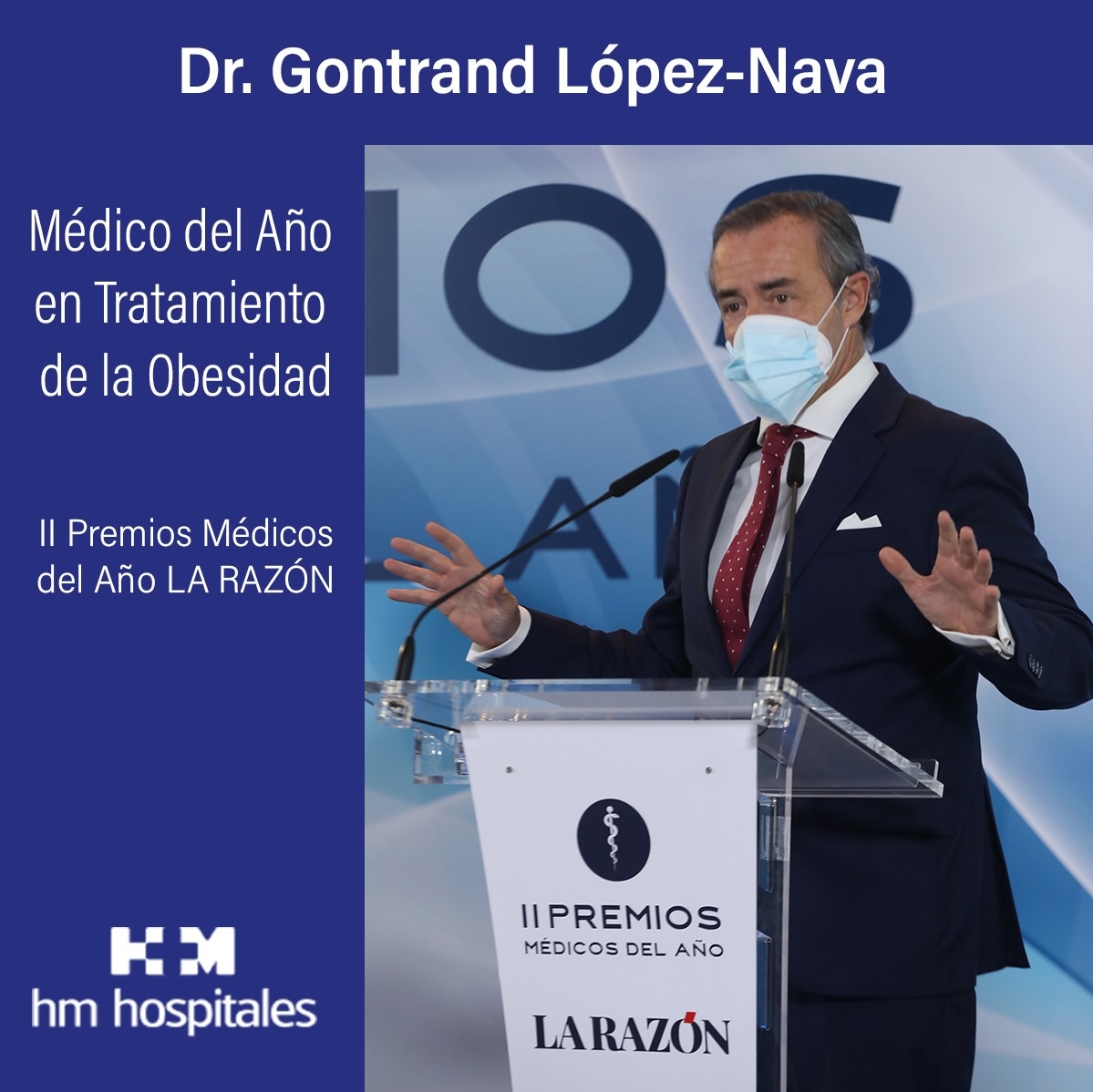 HMHOSPITALES's tweet photo. El @DrLopezNava ha sido galardonado con el Premio al Médico del Año en el Tratamiento de la Obesidad @larazon_es , como parte de su dilatada trayectoria profesional en el tratamiento de la obesidad a través de las más innovadoras técnicas endoscópicas de reducción de estómago 👏 https://t.co/SB3PsGj6Ce