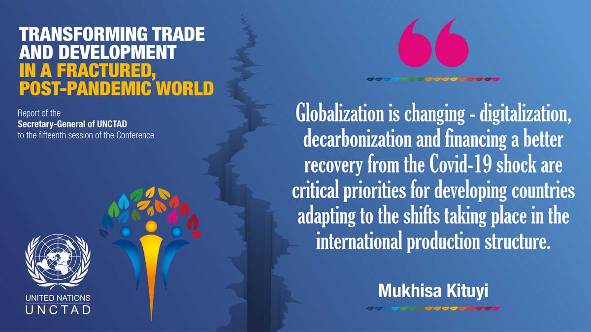 Globalization is changing - #digitalization, #decarbonization and #financing a better recovery from #COVID19  shock are critical priorities for developing countries adapting to the shifts taking place in the international production structure.  #UNCTAD15
bit.ly/3rjMRDU