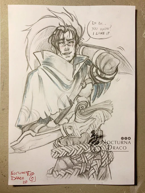 Now that the package is delivered, I can show this free sketch I did for my last customer ?

A bit out of character, but it was a special occasion: so have a cuddly Yasuo this time ?

#LeagueOfLegends #ArtofLegends #LeagueOfLegendsFanArt #yasuo #sketch 